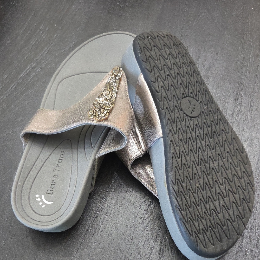 BareTraps Metallic Slide Sandals